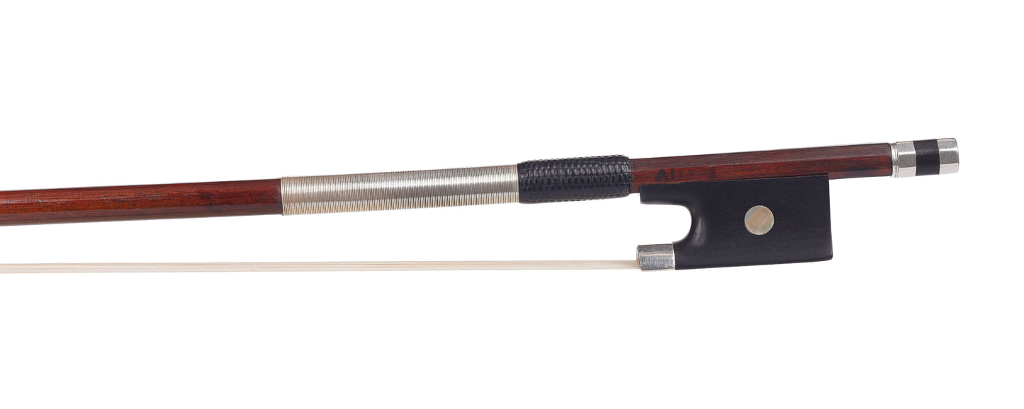 Jean (Grand) ADAM silver violin bow, Mirecourt, FRANCE, Guillaume certificate of authenticity | Metzler Violins